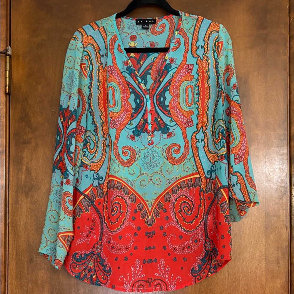 TRIBAL Sz Medium Print Tunic Never Worn So Pretty